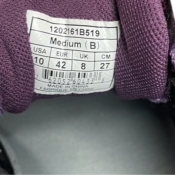 BROOKS Regent Shoes Sneakers Purple Velvet Chrome Silver Women Size 10 - Picture 7 of 7